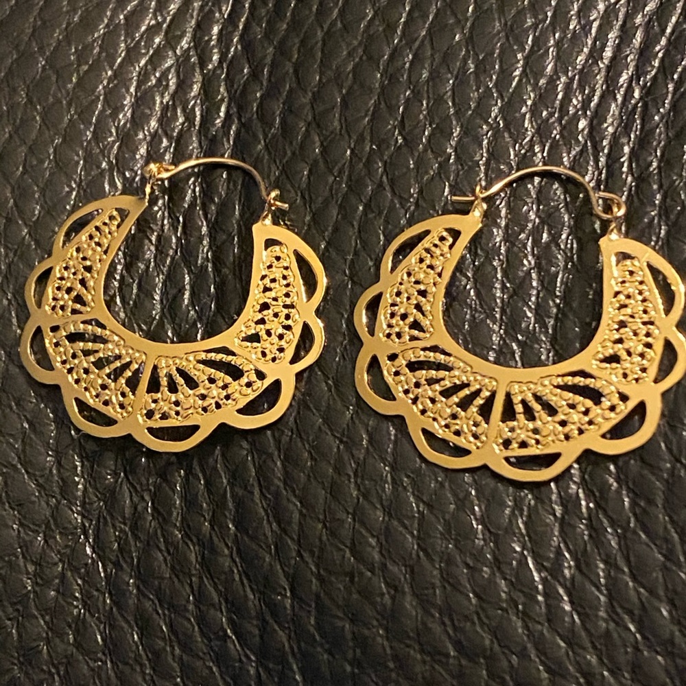 🔥14 Karat GoldF pierced earrings 80s vintage new LAST PAIR FINAL PRICE 🟣LEGACY